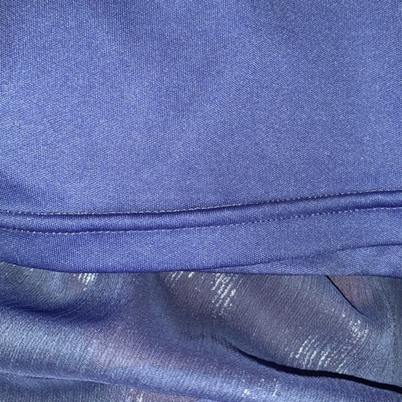 Chiffon Shift Dress Shirt Dress Large V Neck Long Bell Sleeve Blue Gold Rock 47 - Picture 7 of 7